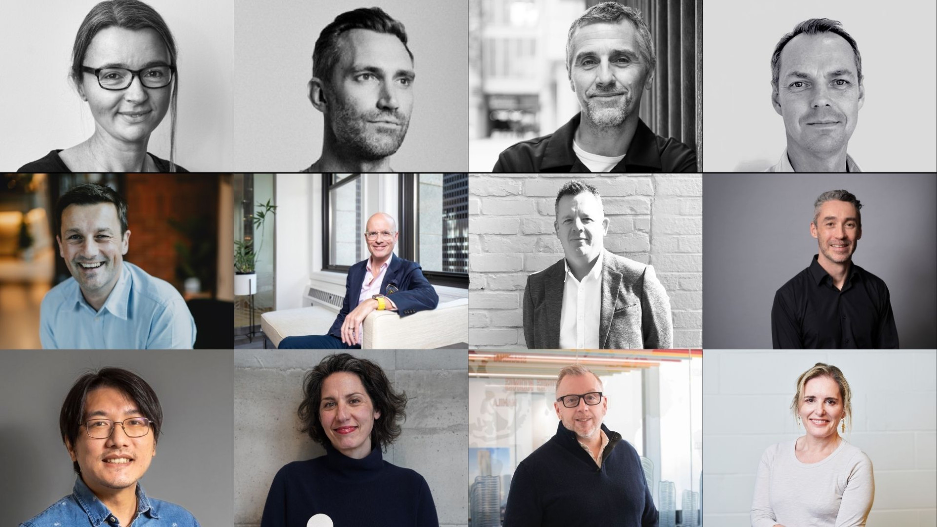 Drawing from Experience panel – a diverse group of industry leaders, each captured in candid, professional portraits, reflecting a range of architectural expertise and perspectives.