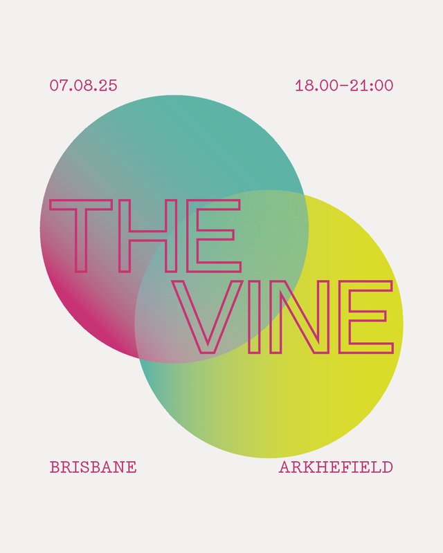 Vine logo with date and location of event