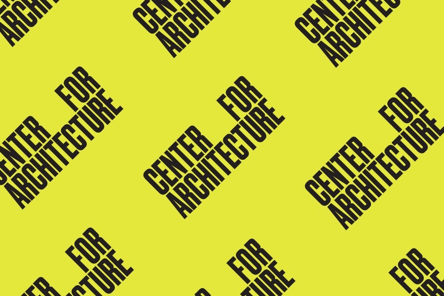 Poster that has the CFA logo repeated in a graphic. Black and yellow.