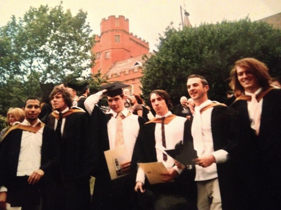 Charlie and Adam at architecture school