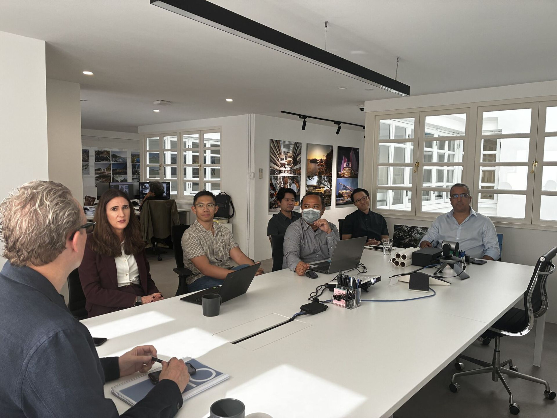 Sabrina Klor in a working session with the Singapore studio