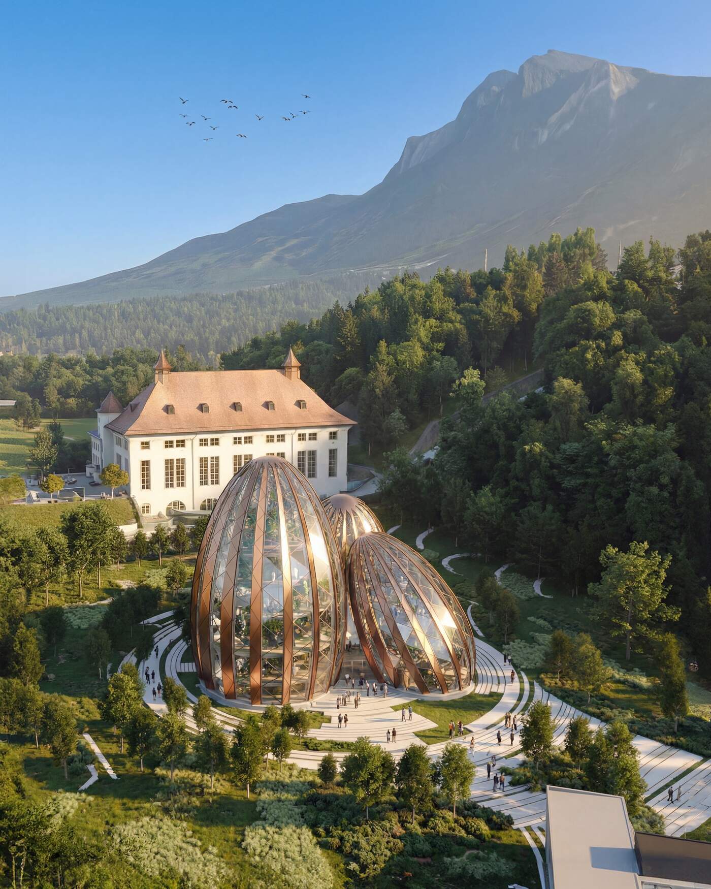 Cacao Greenhouse aerial render