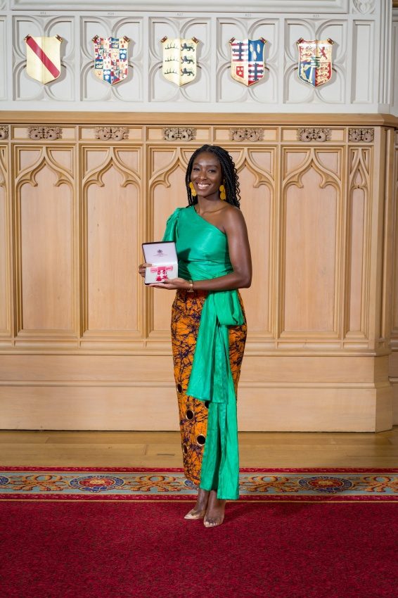 Selasi Setufe at her MBE investiture
