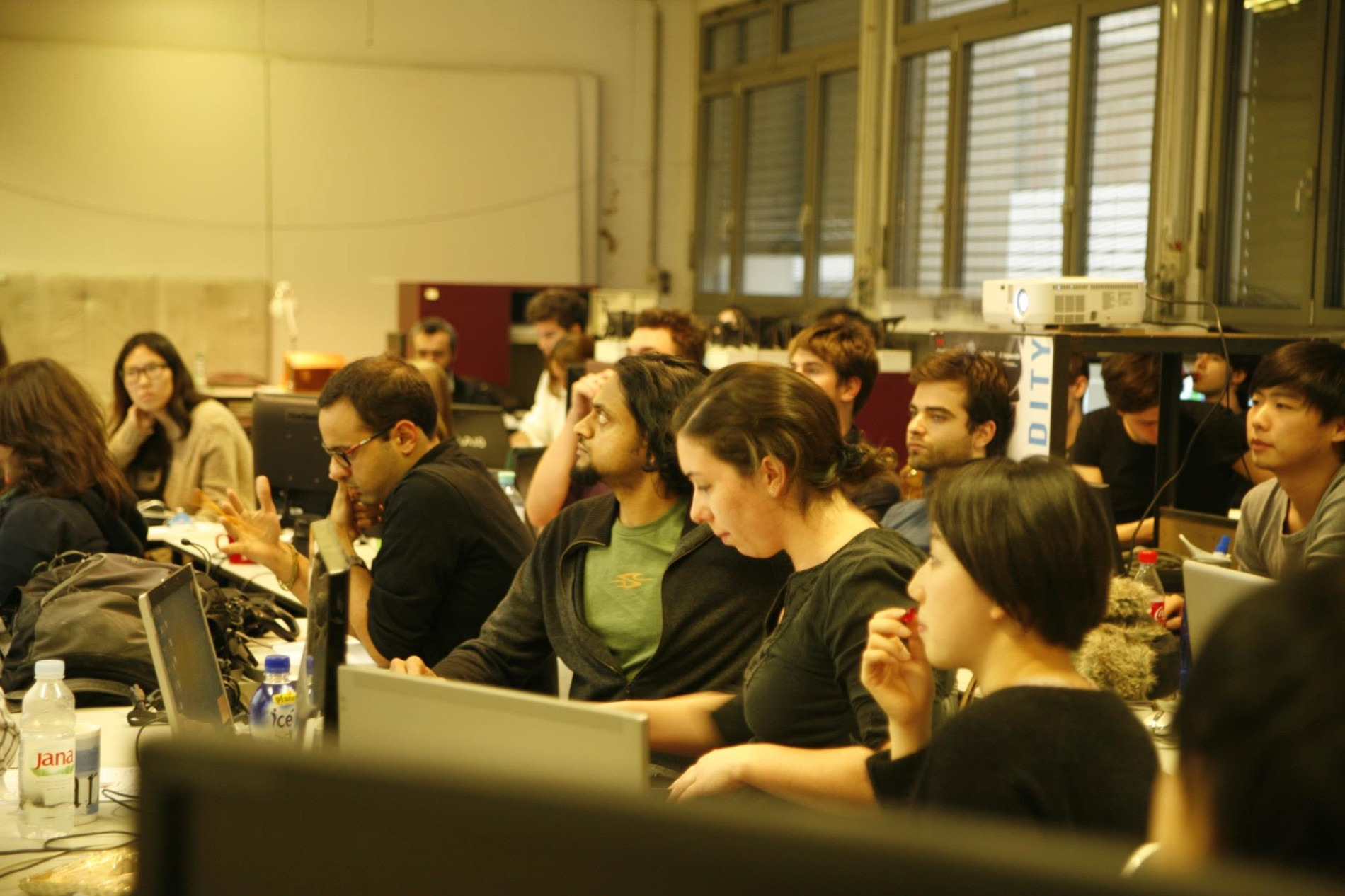 Shajay Bhooshan with students at a Zaha Hadid masterclass, University of Applied Arts Vienna