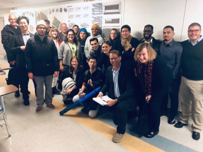 Illya Azaroff reviewing student work at New York City College of Technology