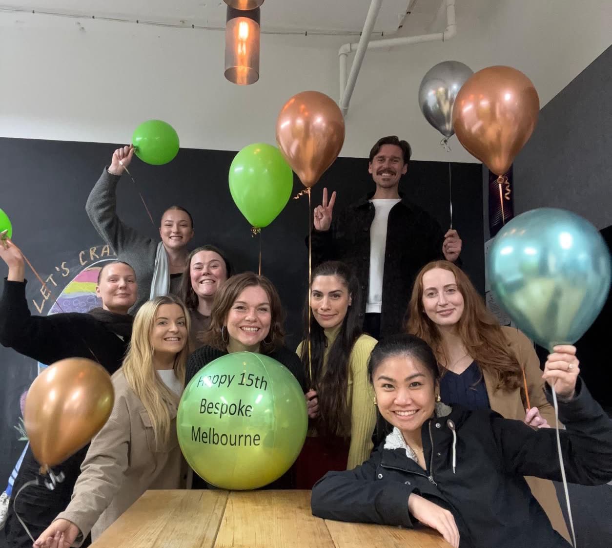 The Melbourne team celebrating 15 years of Bespoke Melbourne