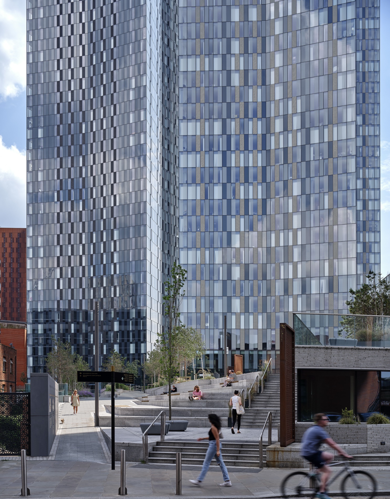 Deansgate Square with a Metrolink tram passing