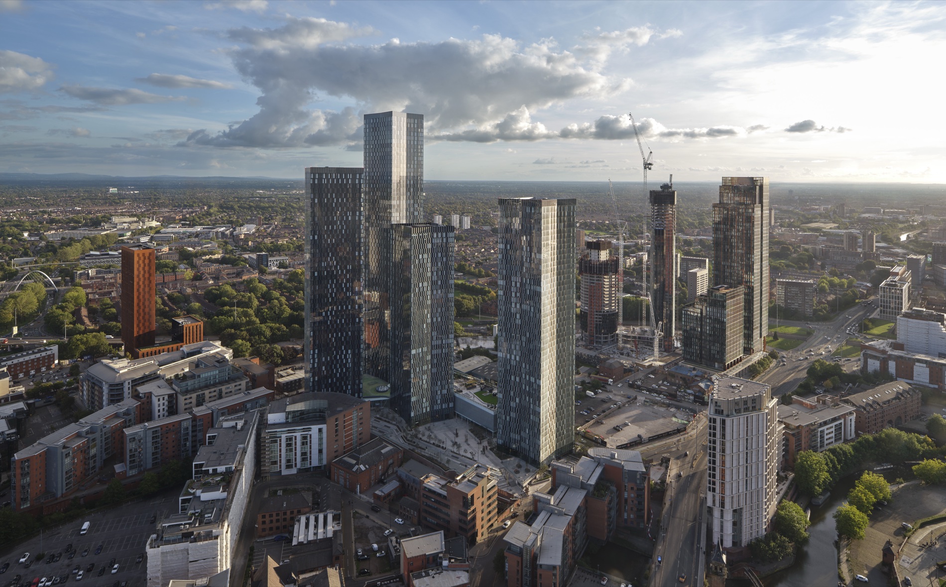 The New Jackson towers from the air