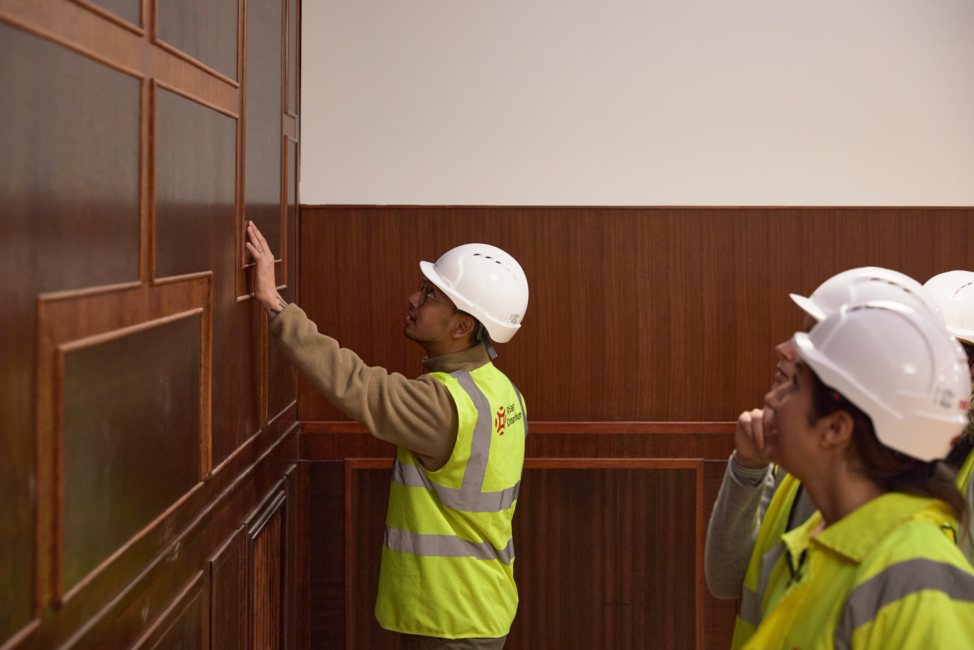 Roshan Dsouza on a site visit at Hornsey Town Hall