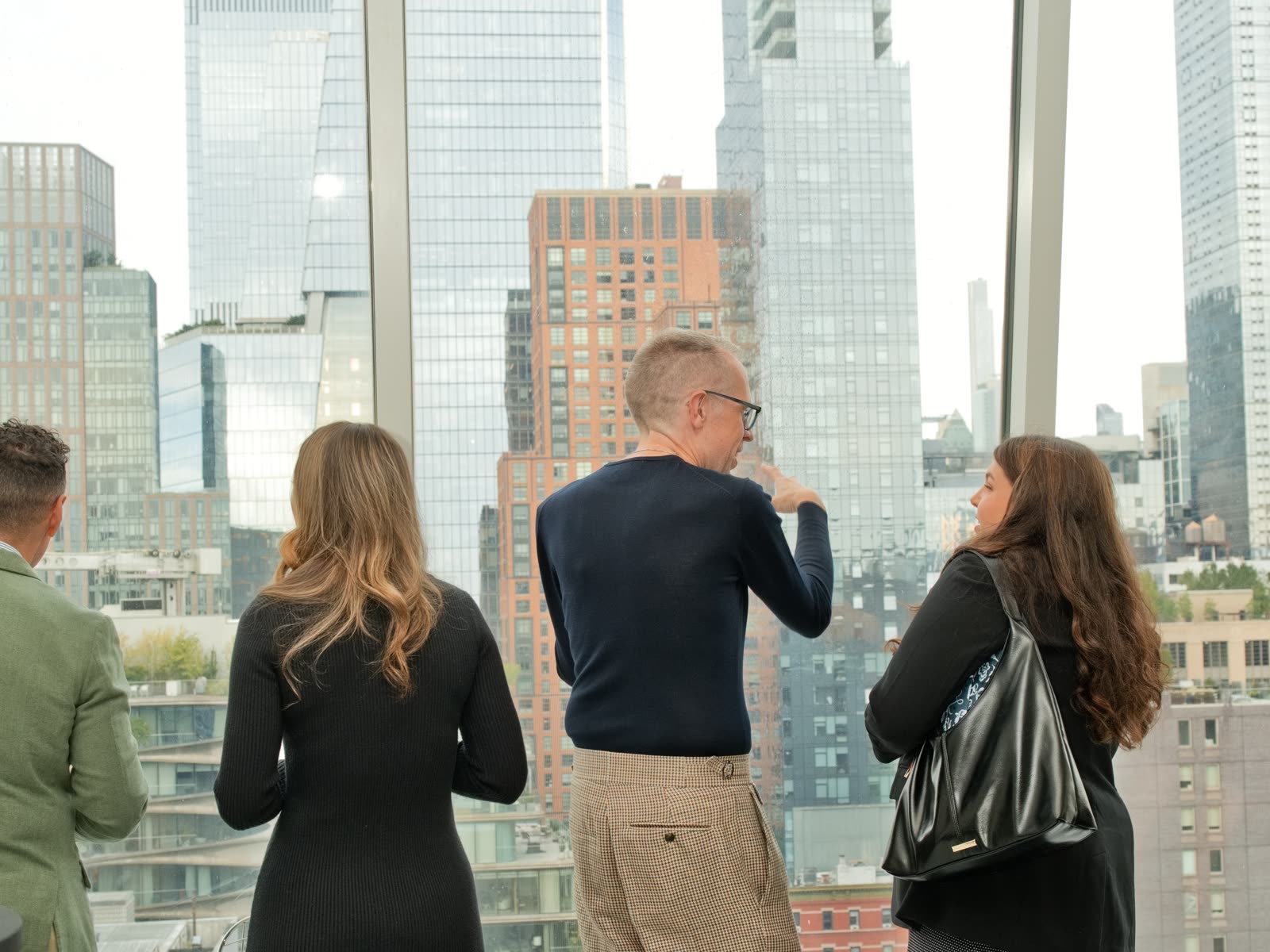 Guests looking out over West Chelsea from the Bespoke New York office launch