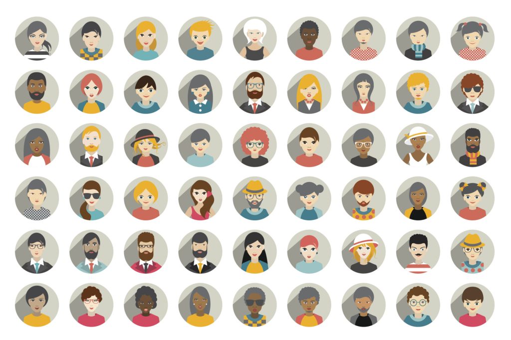 A graphic showing several illustrations of different people. There is a variety of different people including men and women, and people of different ages and races. The graphic is intended to show diversity.